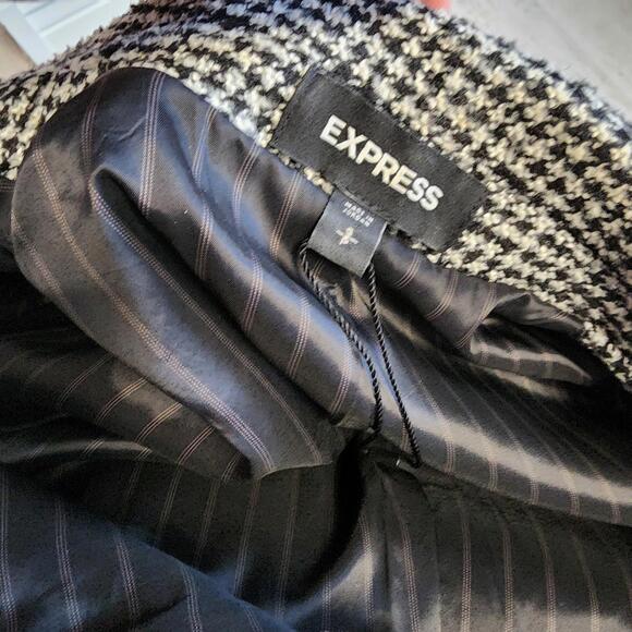 LKNW Express double breasted tweed houndstooth blazer jacket small - Picture 5 of 6